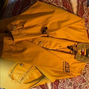 New mustard yellow jacket rain coat Size medium